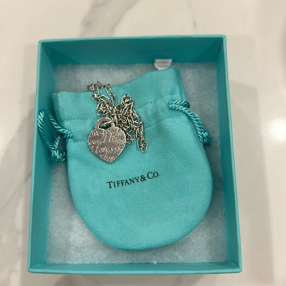 100% Authentic Tiffany Silver I love you Necklace - Picture 2 of 7